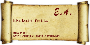 Ekstein Anita névjegykártya